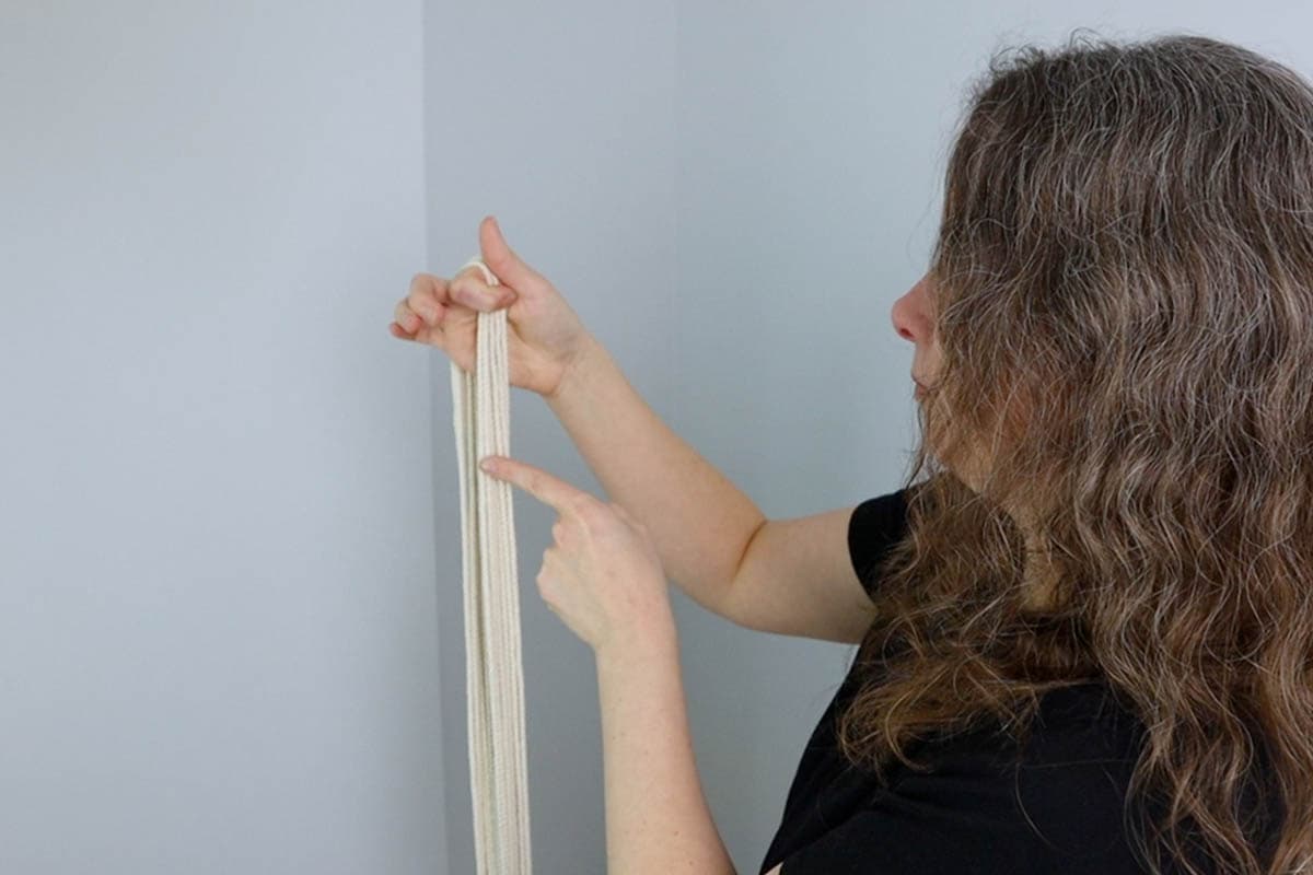 figuring out where to start the hanging loop on the cords