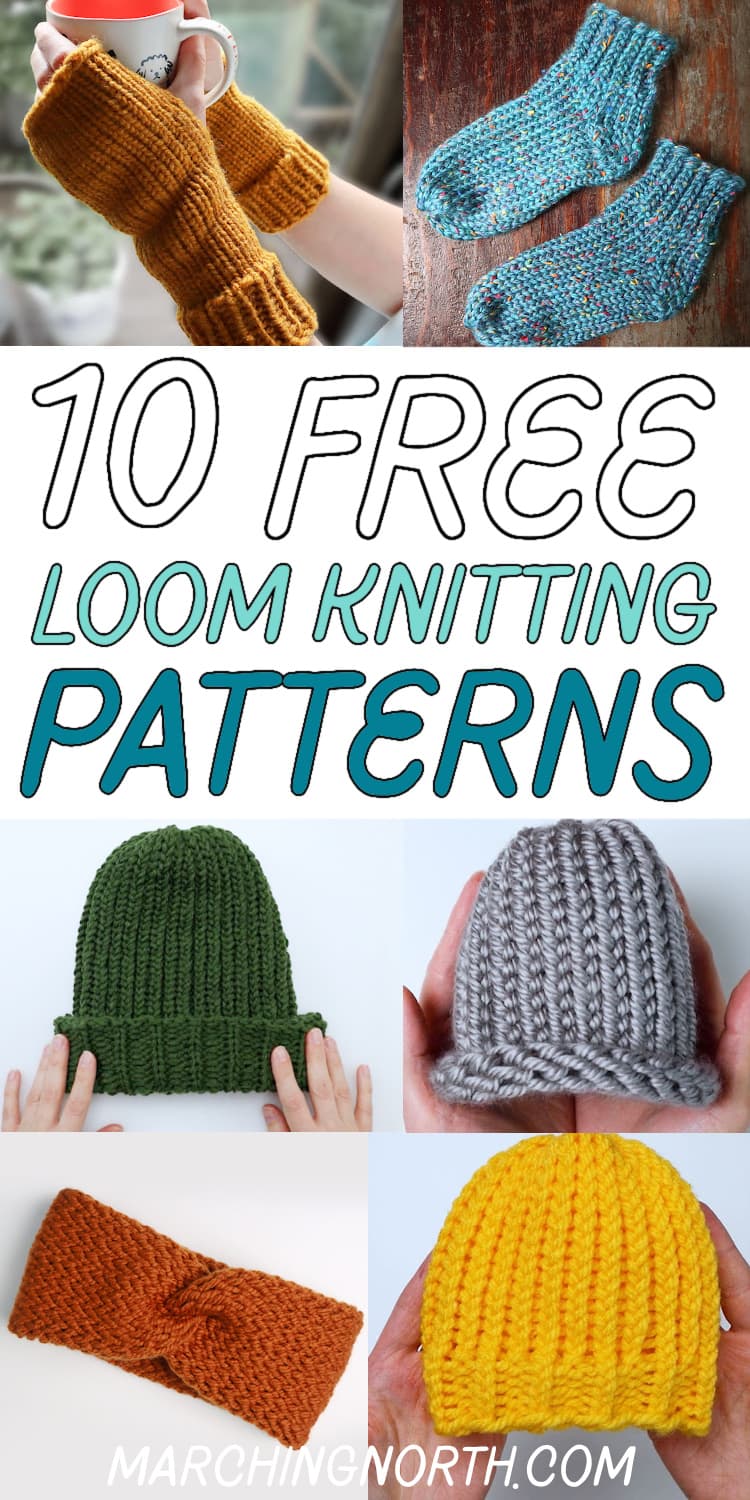 Pin image for 10 free loom knitting patterns post