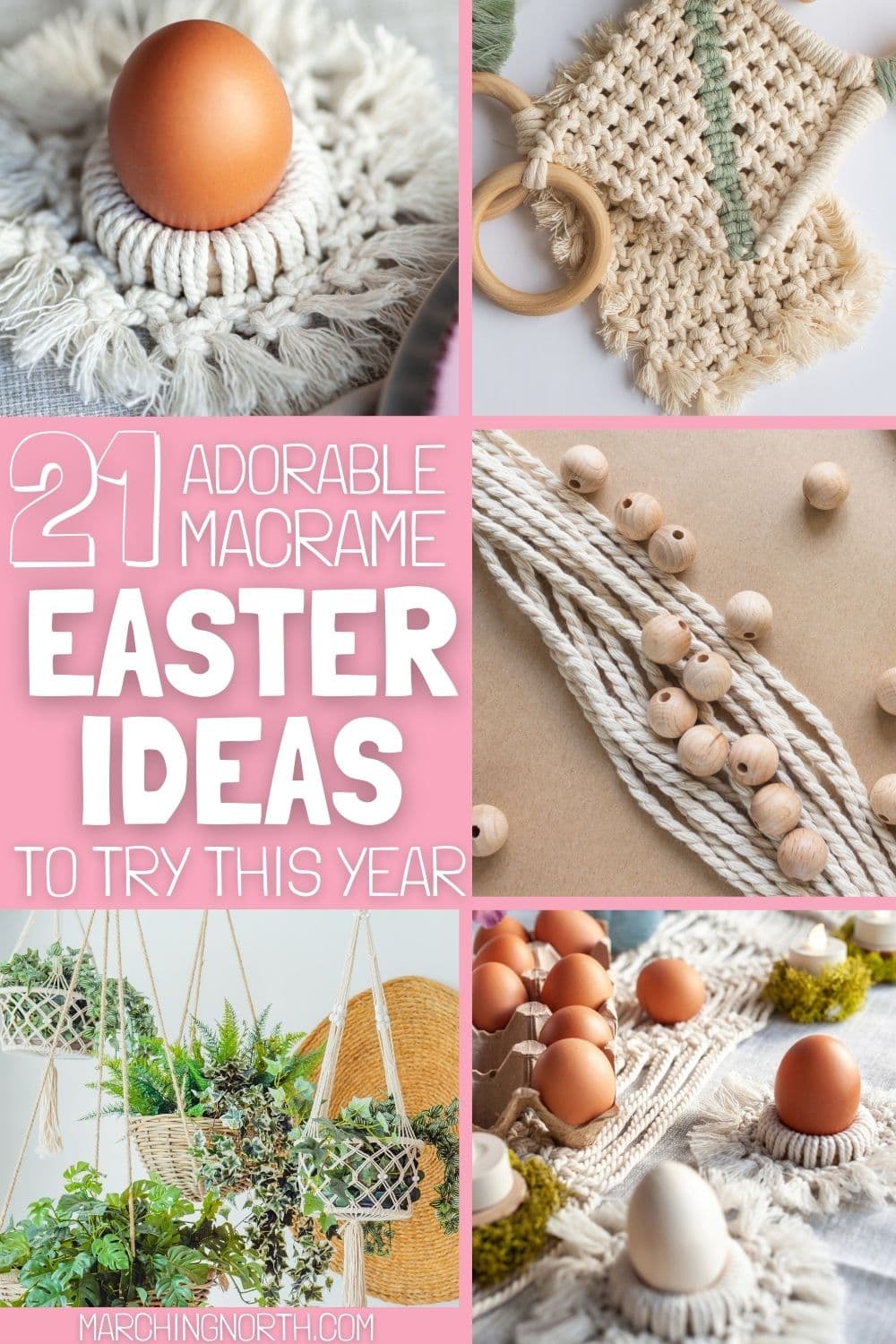 Pinterest pin for macrame Easter ideas post