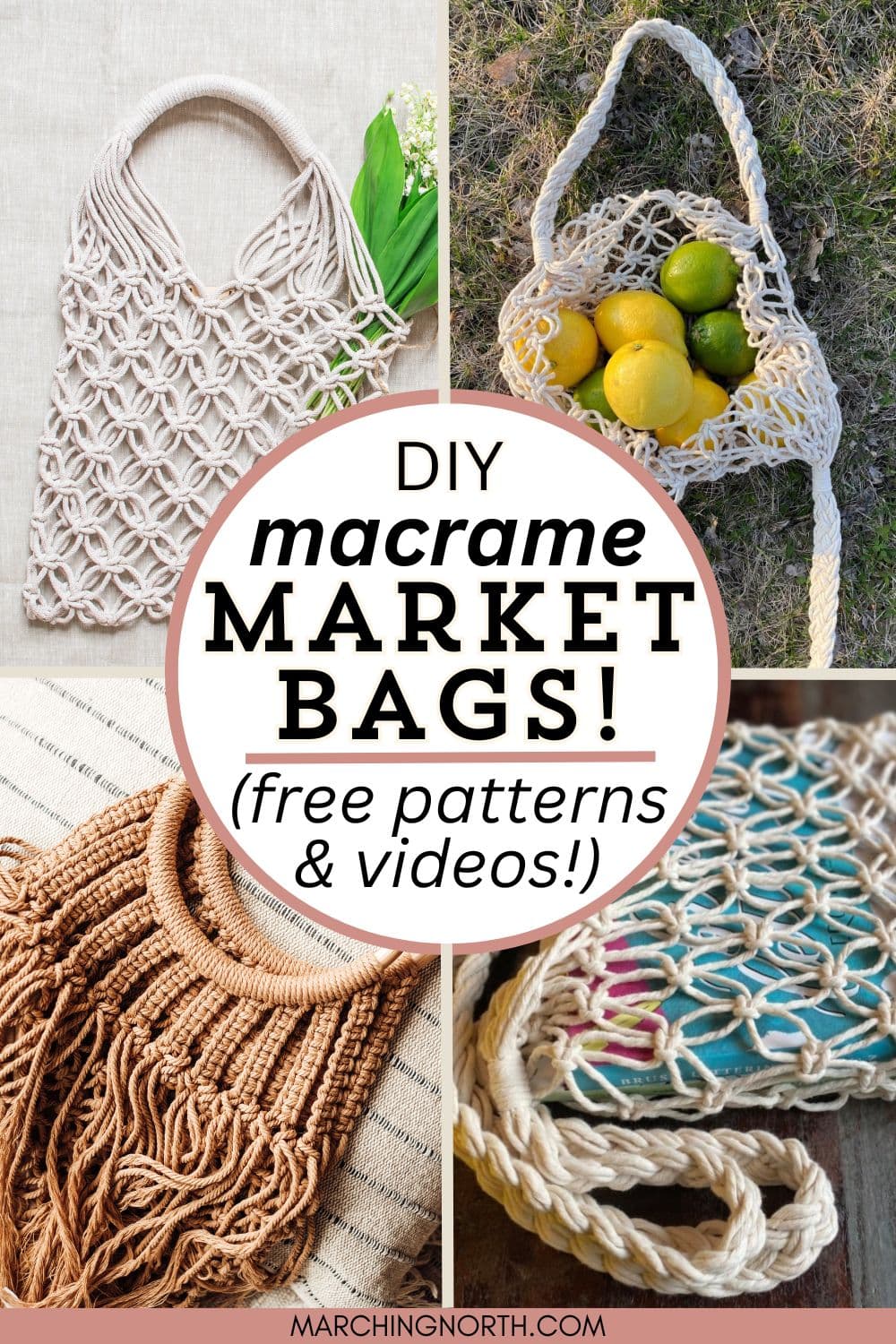 Pinterest pin for macrame market bags post