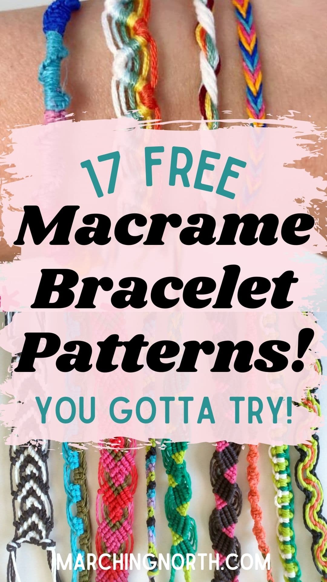 Pinterest pin for free macrame bracelet patterns post