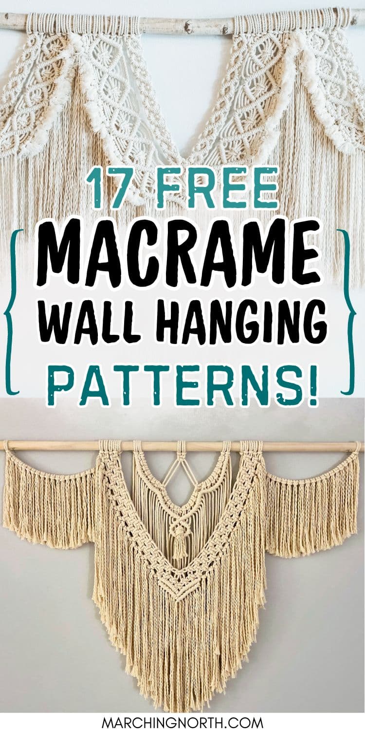 17 Free DIY Large Macrame Wall Hanging Patterns (with Videos!) | Marching North