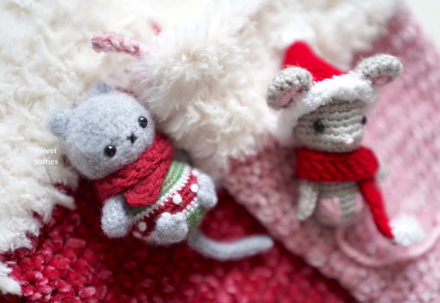 tiny crochet amigurumi animal ornaments