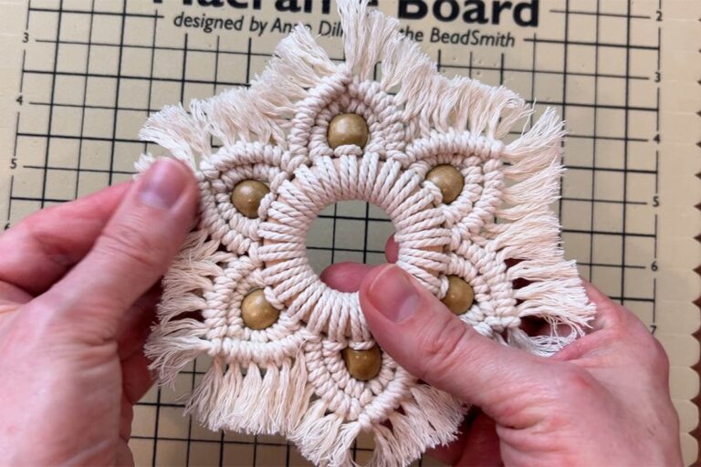 Macrame Snowflake Pattern DIY Macrame Snowflake Christmas Ornament Tutorial | Marching North