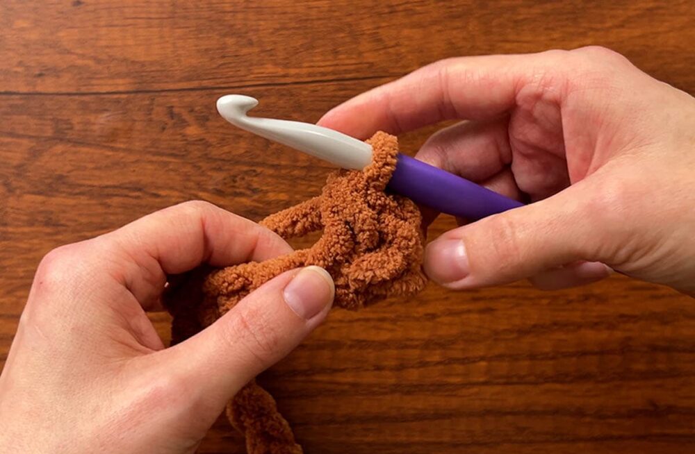 first half double crochets made in starting chain