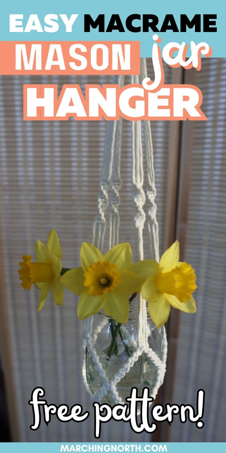macrame mason jar hanger free pattern