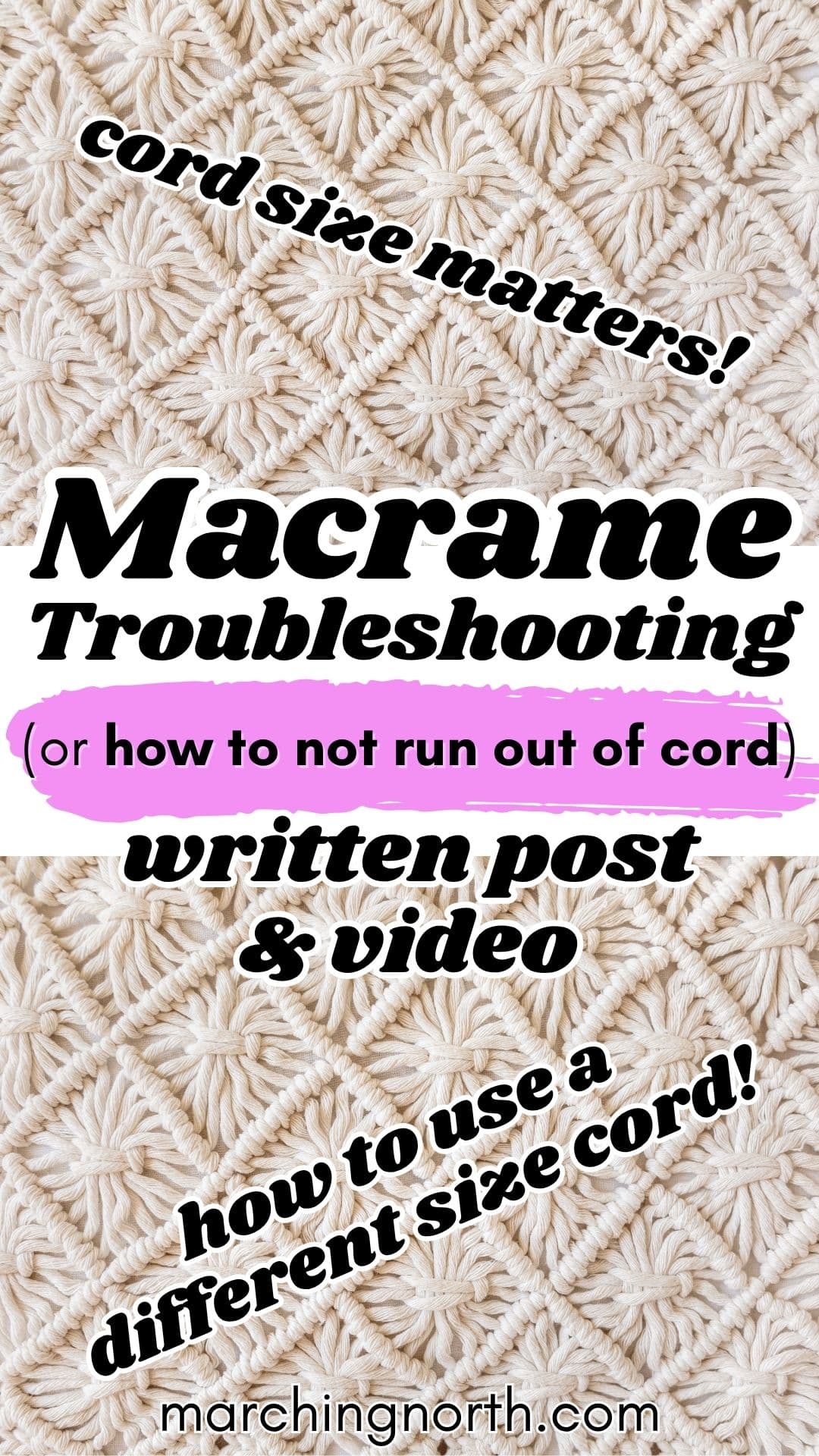 Pinterest pin for Macrame troubleshooting post