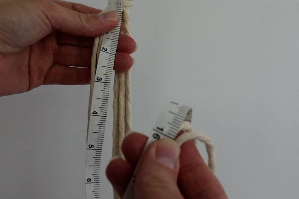 measuring 16 inches down