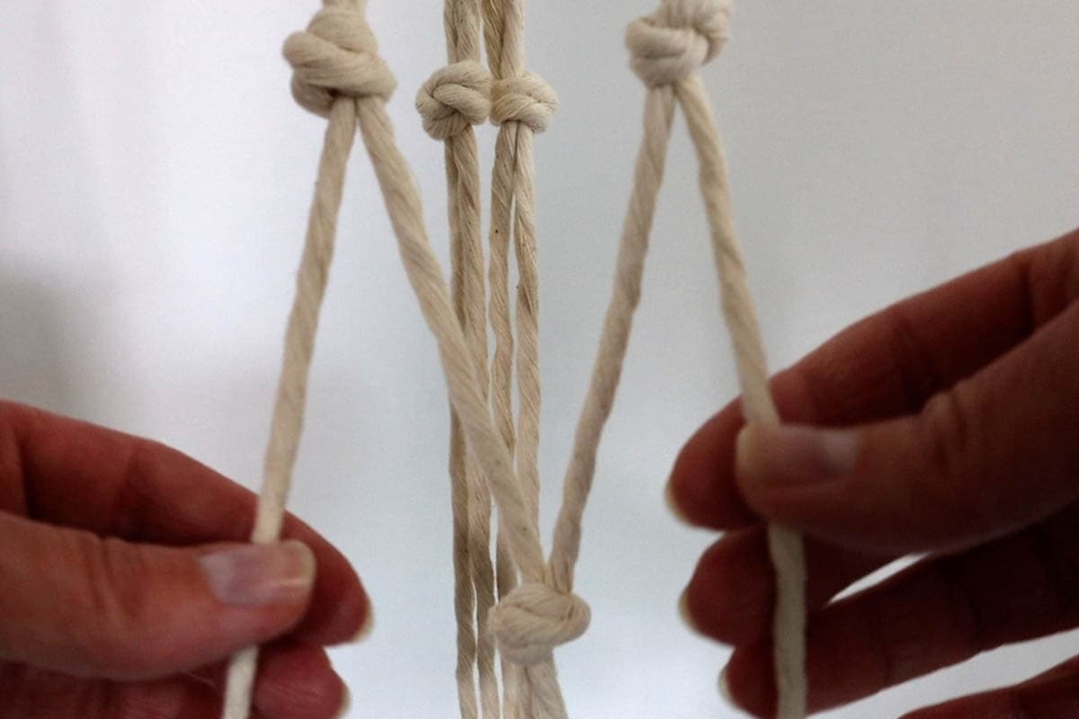 second row of overhand knots