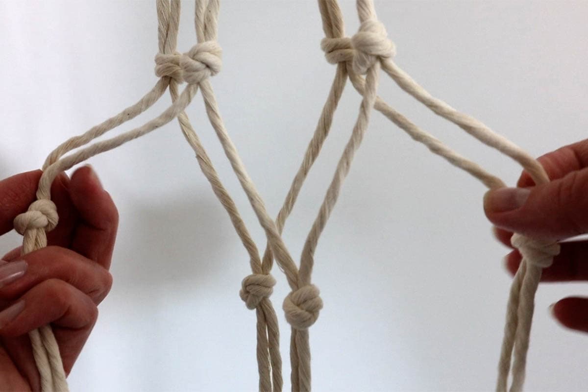 second row of overhand knots