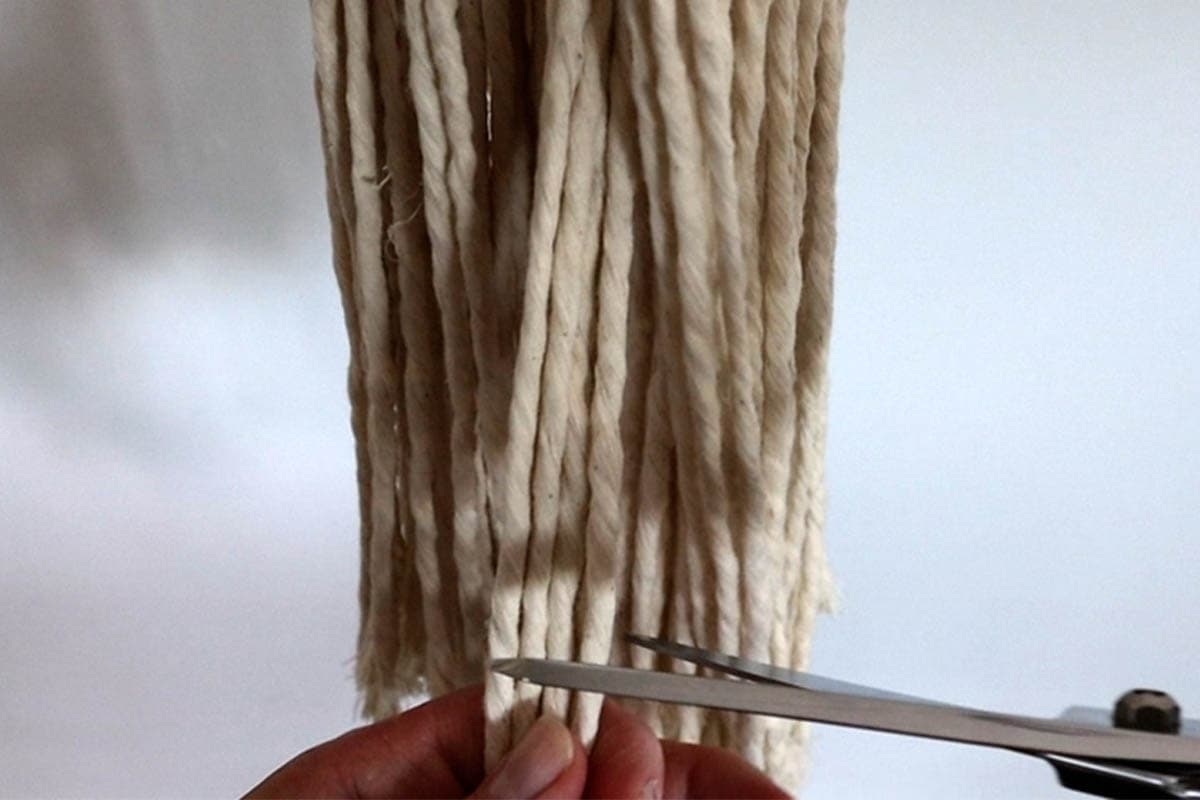 trimming the center fringe tassel