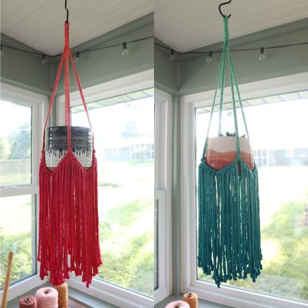 dip dyed macrame plant hangers featured image