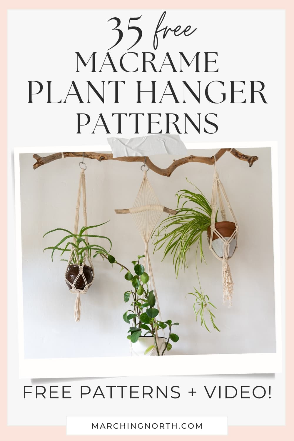 35 free macrame plant hangers Pinterest pin