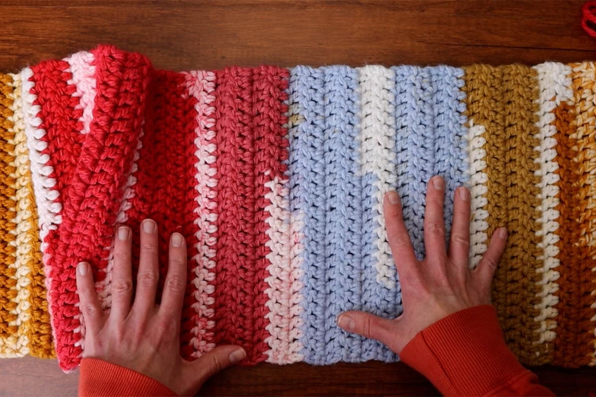 Double Crochet Scarf – Midnight Blue \u0026 Sky Blue – The Perfect Stitch and  More, image size:1200x800