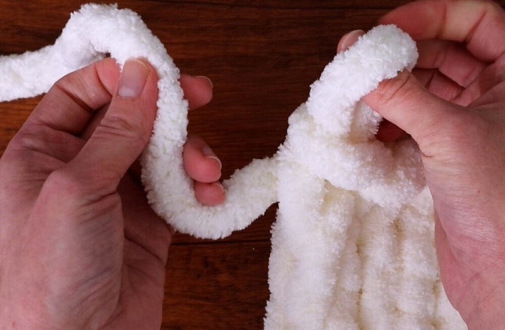 getting ready to finish the blanket off