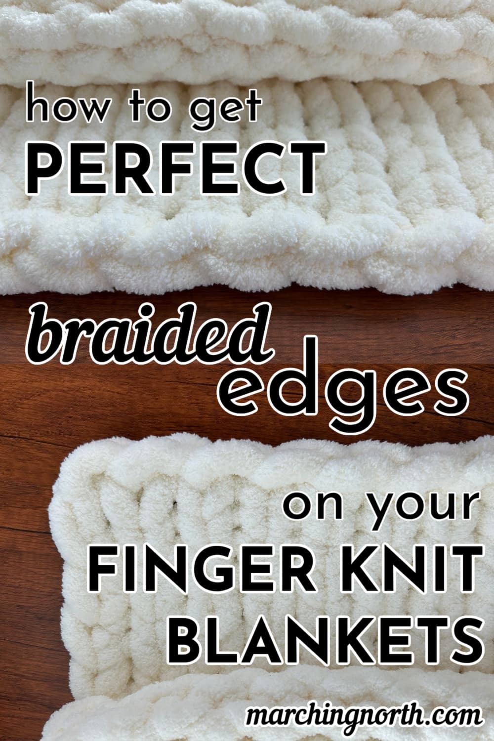 perfect braided edges finger knit blanket