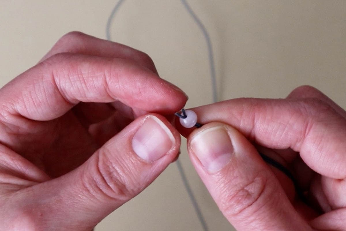 threading the beads onto the filler cord