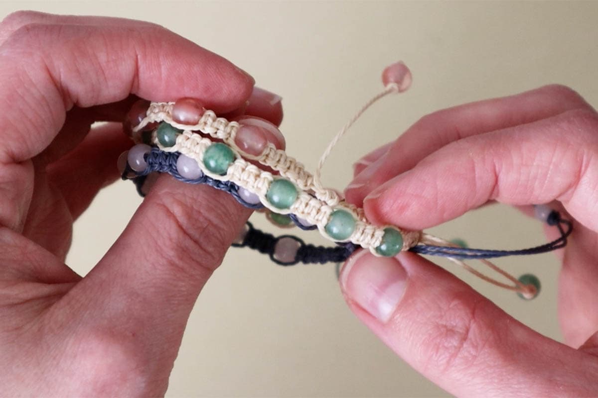 finished beaded macrame bracelets