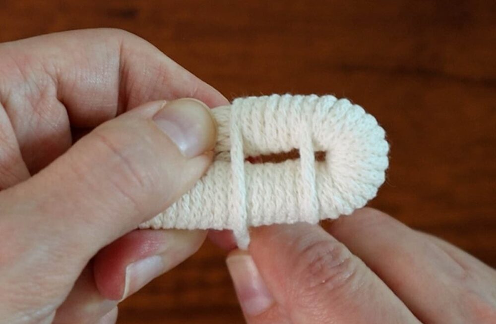 making the center of the coiled basket