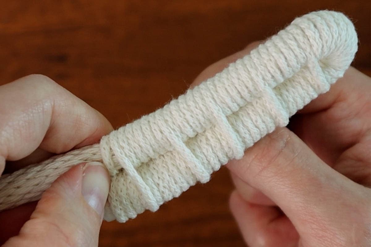 making the center of the coiled basket