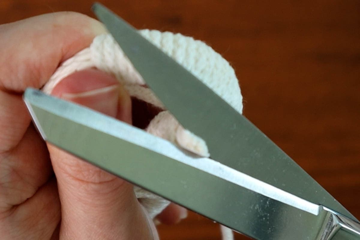 trimming the filler cord down a smidge