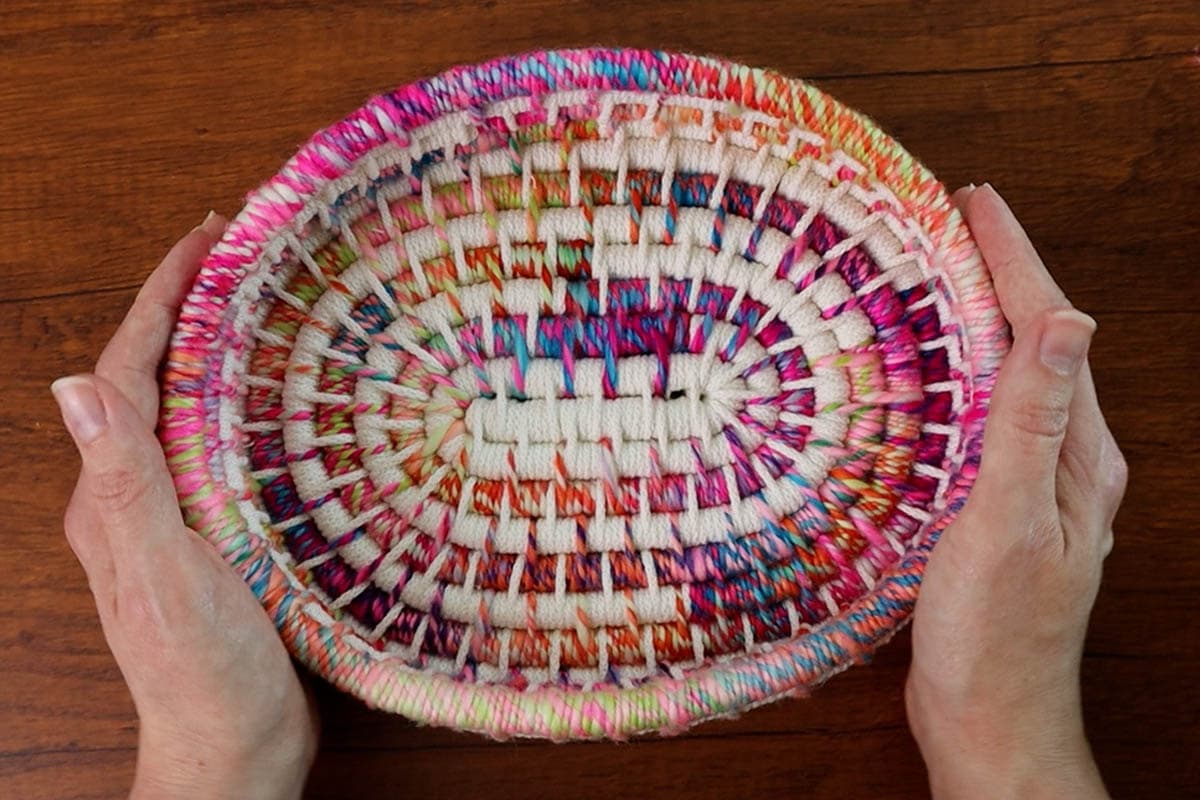 finished basket top down view