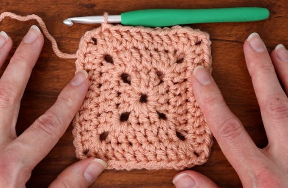 round 3 complete for solid granny square
