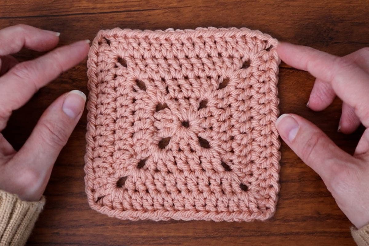 finished solid granny square, just need to block it