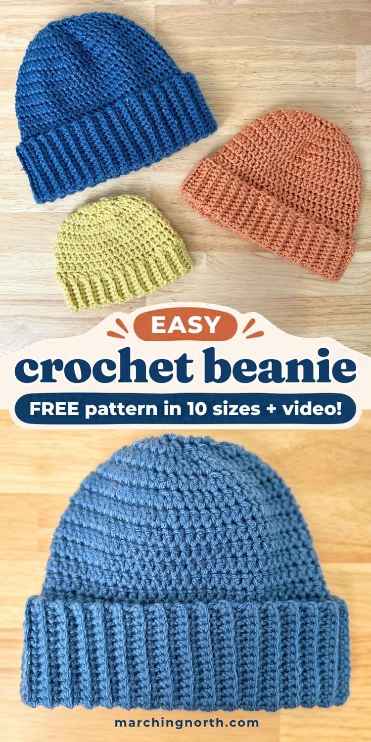 pinterest pin for Basecamp Brimmed Beanie crochet hat pattern