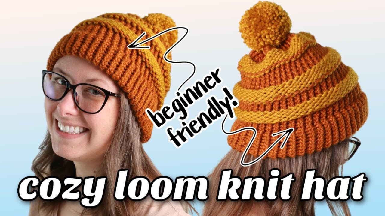How to Loom Knit a Cozy Striped Hat (For Beginners!) Marching North