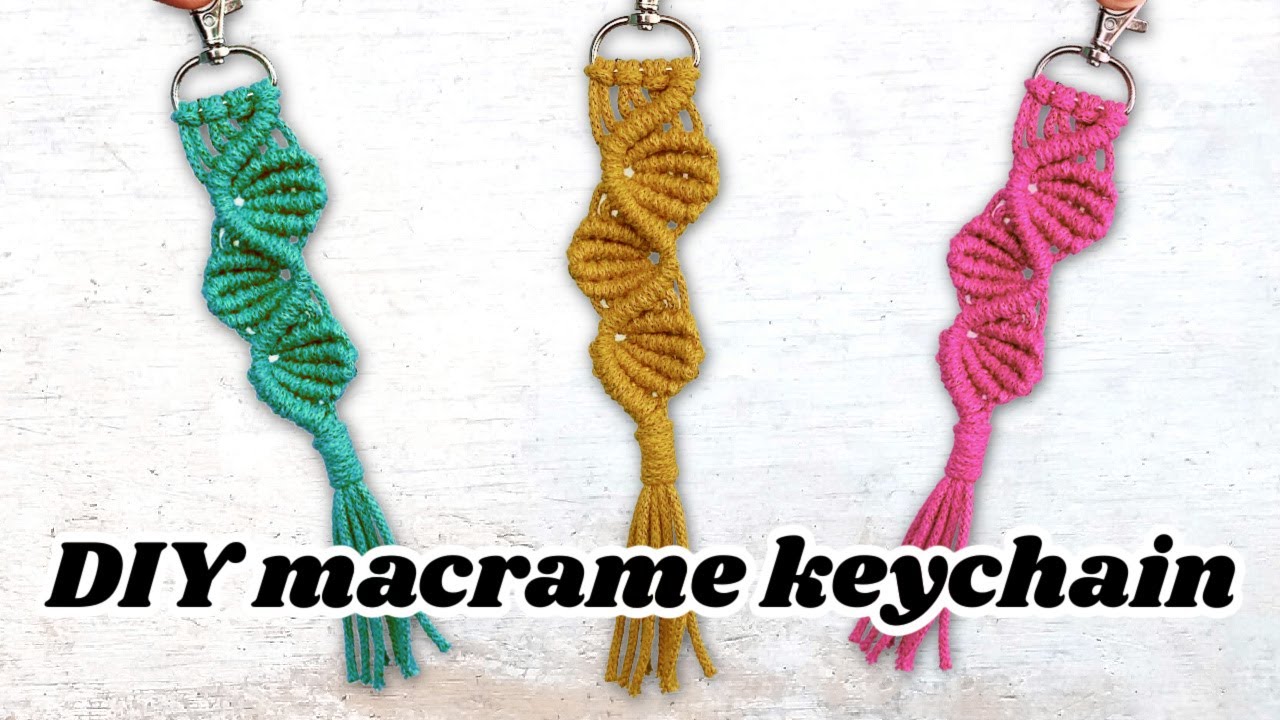 Leafy Vine Free Macrame Keychain Pattern | Marching North