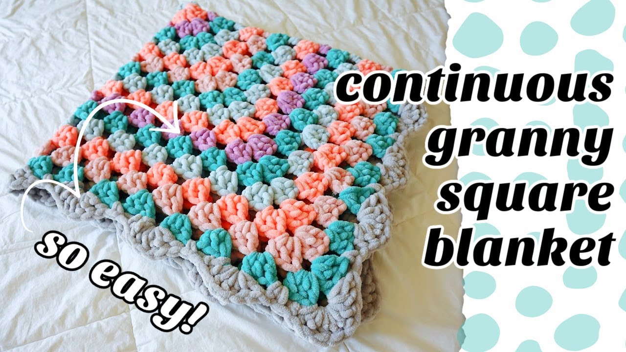 Giant Continuous Granny Square Blanket Pattern (with Video!) Marching